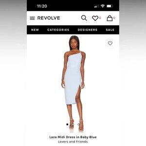 New Lovers + Friends Lazo Midi Dress Baby Blue from Revolve Size S